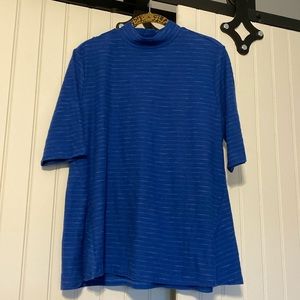 H by Halston, soft stretchy swing mock neck. Medium, 2 long, 21” pit.